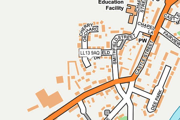 LL13 9AQ map - OS OpenMap – Local (Ordnance Survey)