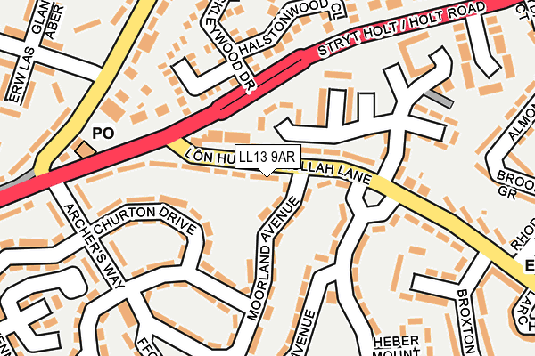 LL13 9AR map - OS OpenMap – Local (Ordnance Survey)