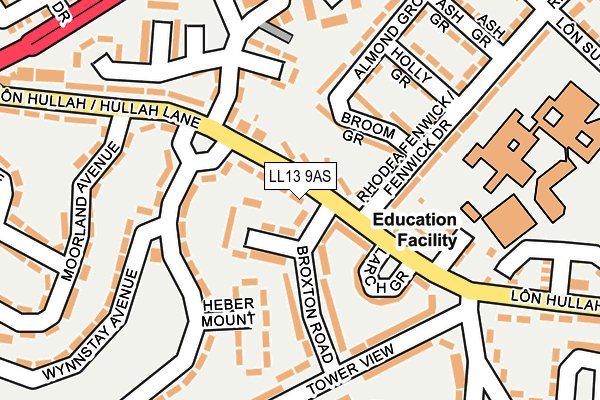 LL13 9AS map - OS OpenMap – Local (Ordnance Survey)