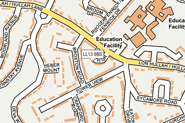 LL13 9BS map - OS OpenMap – Local (Ordnance Survey)