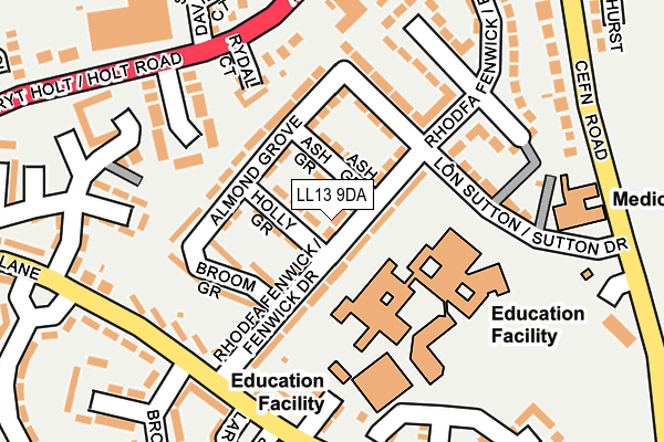 LL13 9DA map - OS OpenMap – Local (Ordnance Survey)