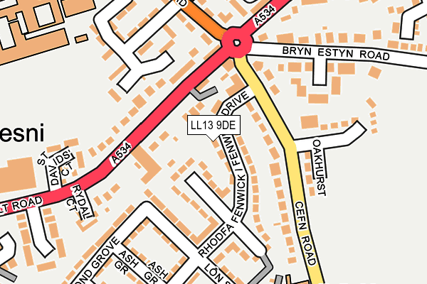 LL13 9DE map - OS OpenMap – Local (Ordnance Survey)