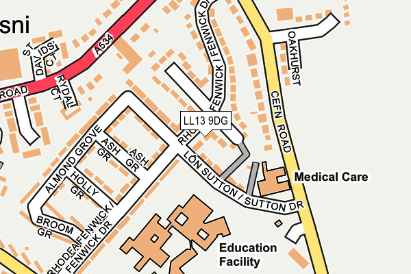 LL13 9DG map - OS OpenMap – Local (Ordnance Survey)