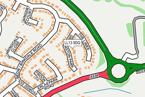 LL13 9DQ map - OS OpenMap – Local (Ordnance Survey)