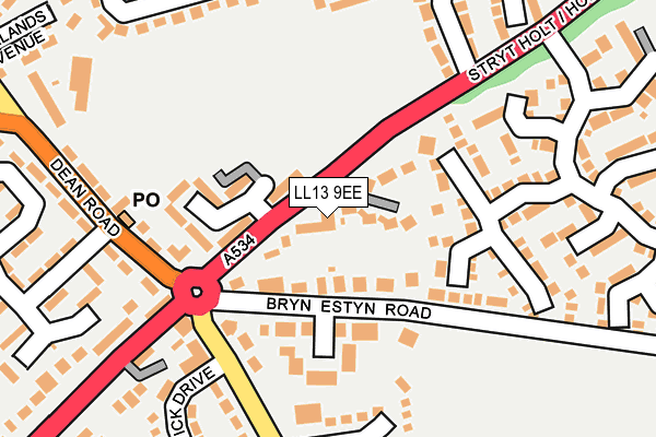 LL13 9EE map - OS OpenMap – Local (Ordnance Survey)