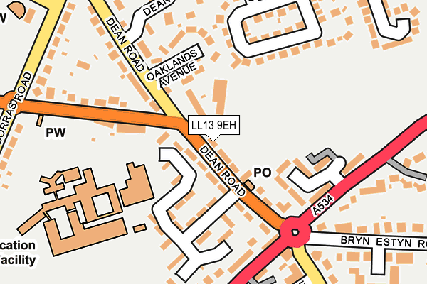 LL13 9EH map - OS OpenMap – Local (Ordnance Survey)
