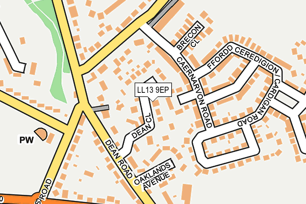 LL13 9EP map - OS OpenMap – Local (Ordnance Survey)