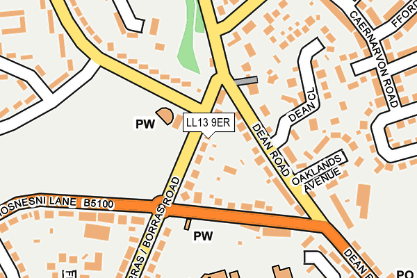 LL13 9ER map - OS OpenMap – Local (Ordnance Survey)