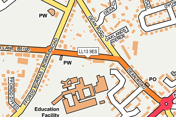 LL13 9ES map - OS OpenMap – Local (Ordnance Survey)
