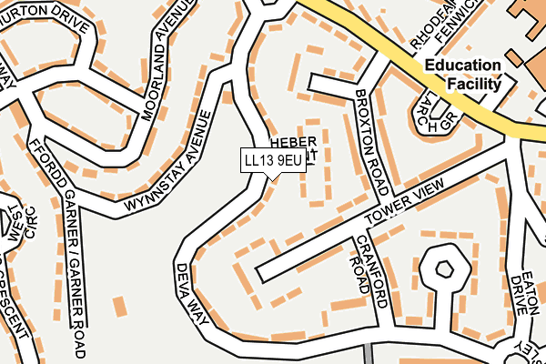 LL13 9EU map - OS OpenMap – Local (Ordnance Survey)