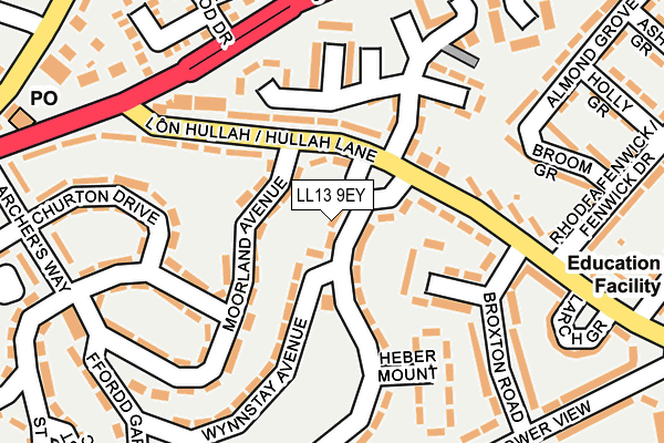 LL13 9EY map - OS OpenMap – Local (Ordnance Survey)