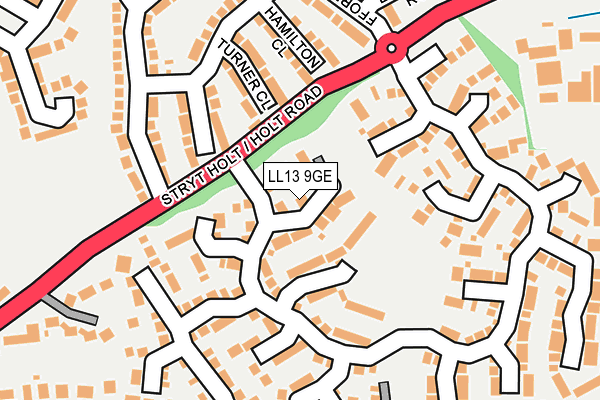 LL13 9GE map - OS OpenMap – Local (Ordnance Survey)