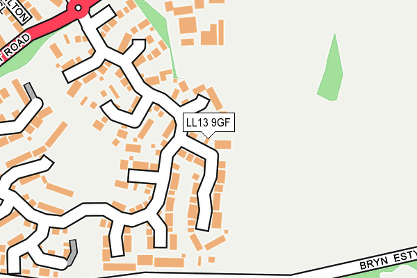 LL13 9GF map - OS OpenMap – Local (Ordnance Survey)