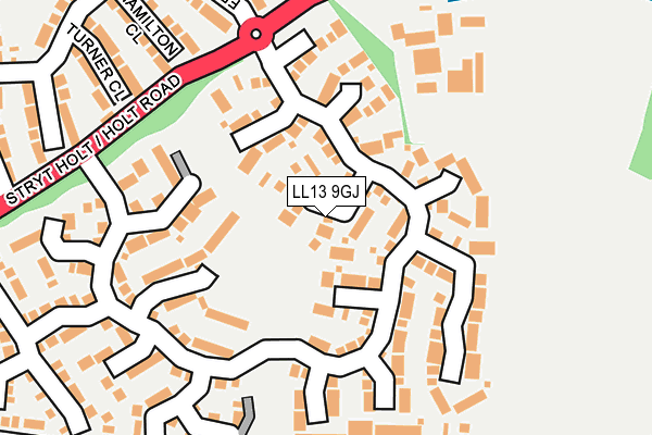 LL13 9GJ map - OS OpenMap – Local (Ordnance Survey)