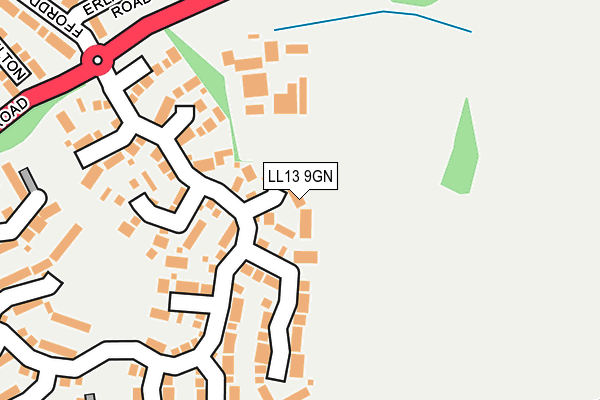 LL13 9GN map - OS OpenMap – Local (Ordnance Survey)