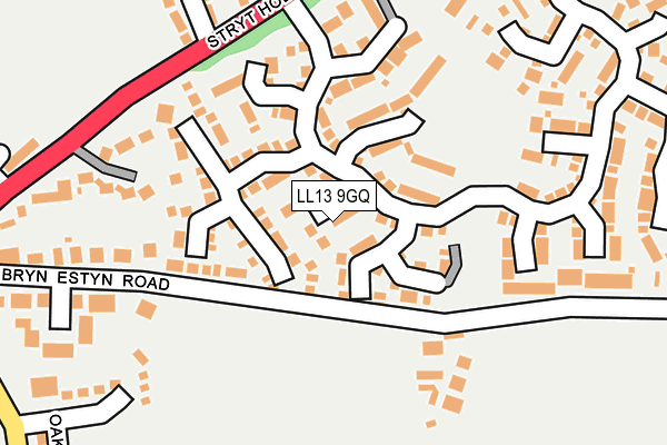 LL13 9GQ map - OS OpenMap – Local (Ordnance Survey)