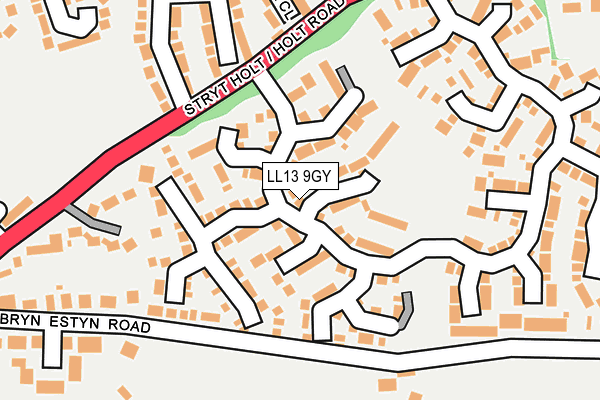 LL13 9GY map - OS OpenMap – Local (Ordnance Survey)