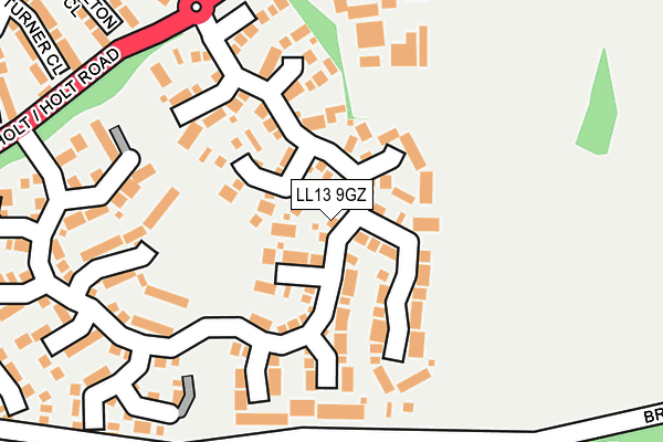 LL13 9GZ map - OS OpenMap – Local (Ordnance Survey)