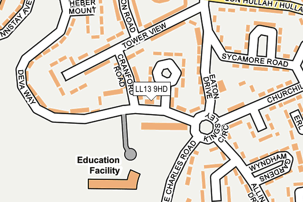 LL13 9HD map - OS OpenMap – Local (Ordnance Survey)