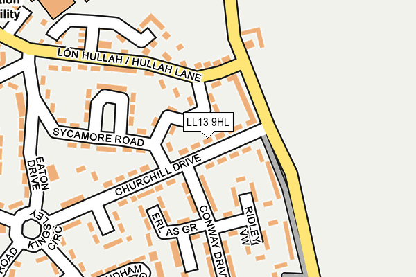 LL13 9HL map - OS OpenMap – Local (Ordnance Survey)