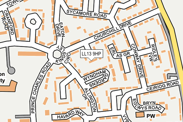 LL13 9HP map - OS OpenMap – Local (Ordnance Survey)