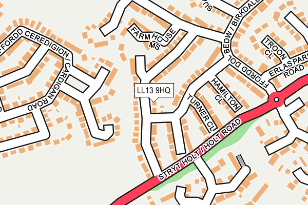 LL13 9HQ map - OS OpenMap – Local (Ordnance Survey)