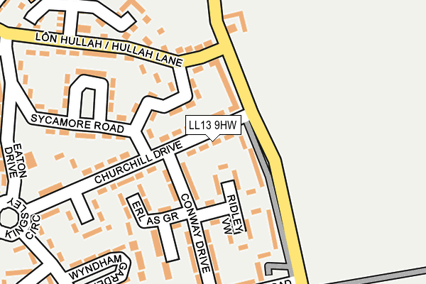 LL13 9HW map - OS OpenMap – Local (Ordnance Survey)