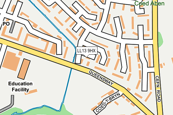 LL13 9HX map - OS OpenMap – Local (Ordnance Survey)