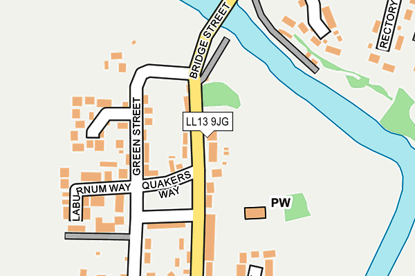 LL13 9JG map - OS OpenMap – Local (Ordnance Survey)