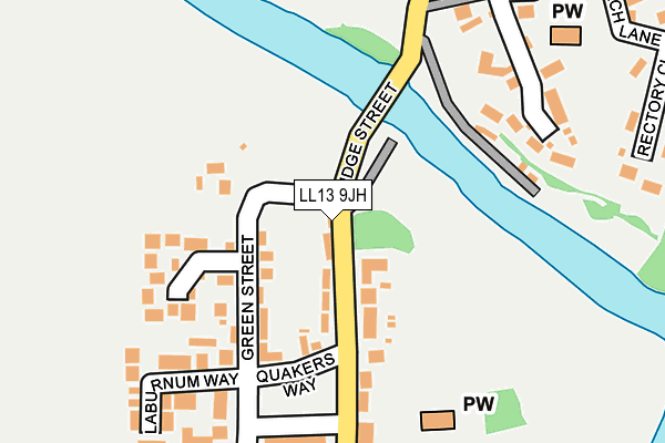 LL13 9JH map - OS OpenMap – Local (Ordnance Survey)