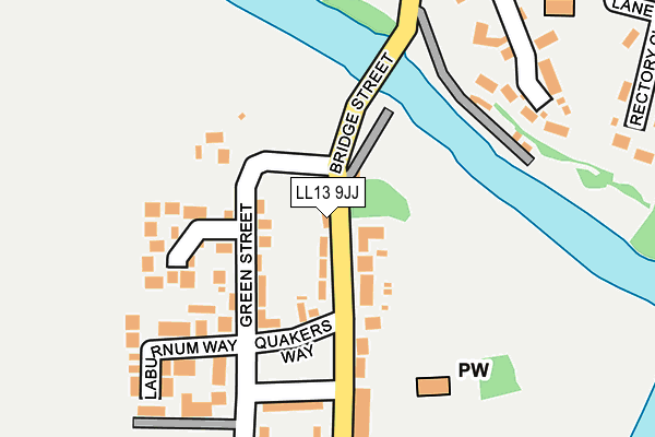 LL13 9JJ map - OS OpenMap – Local (Ordnance Survey)