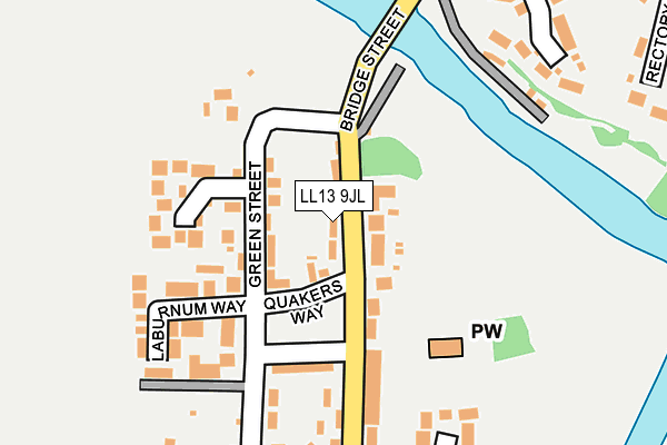LL13 9JL map - OS OpenMap – Local (Ordnance Survey)