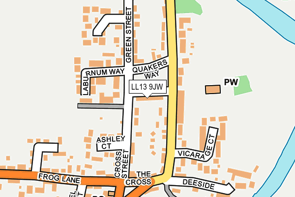 LL13 9JW map - OS OpenMap – Local (Ordnance Survey)