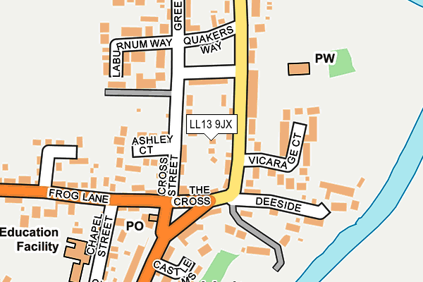LL13 9JX map - OS OpenMap – Local (Ordnance Survey)