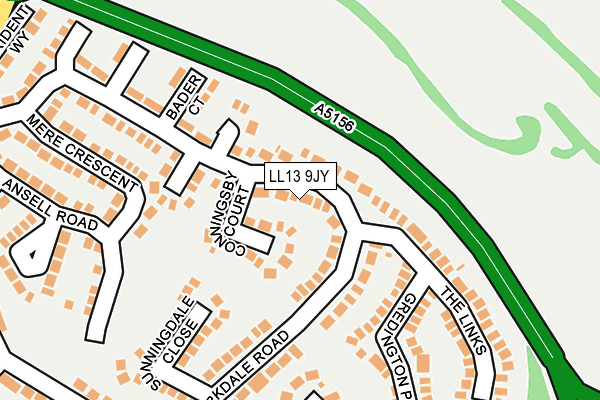 LL13 9JY map - OS OpenMap – Local (Ordnance Survey)