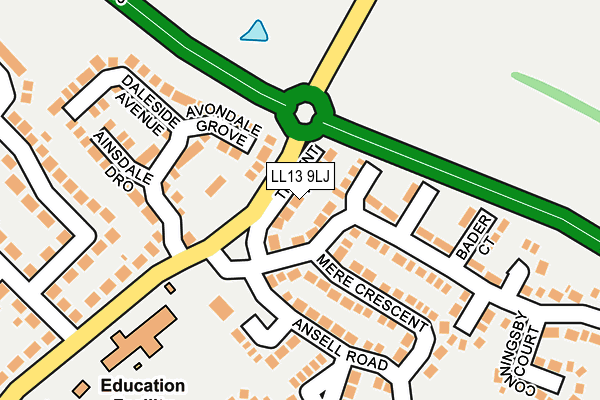 LL13 9LJ map - OS OpenMap – Local (Ordnance Survey)