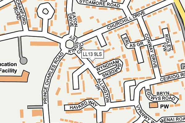 LL13 9LS map - OS OpenMap – Local (Ordnance Survey)
