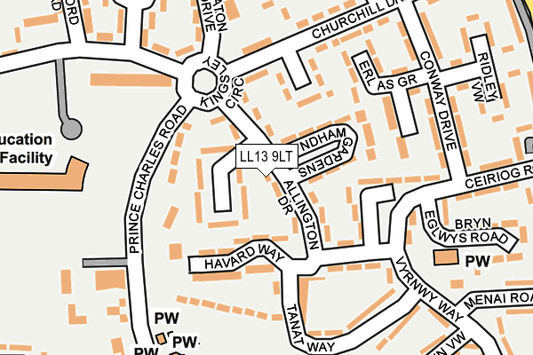 LL13 9LT map - OS OpenMap – Local (Ordnance Survey)