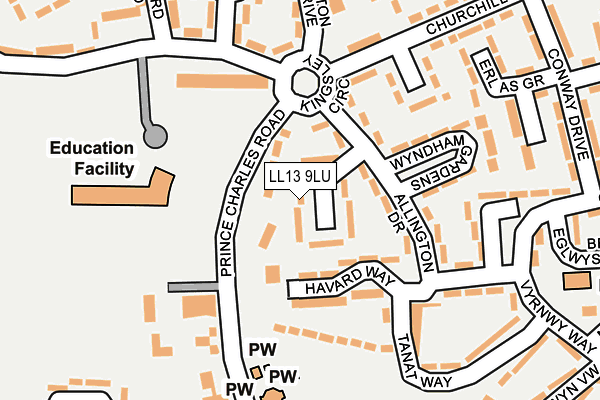 LL13 9LU map - OS OpenMap – Local (Ordnance Survey)