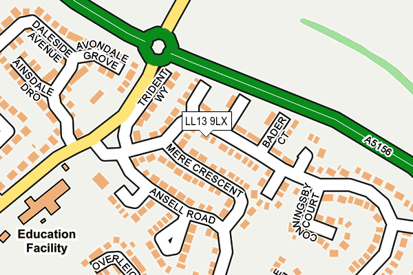 LL13 9LX map - OS OpenMap – Local (Ordnance Survey)