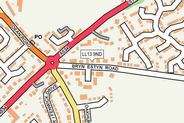 LL13 9ND map - OS OpenMap – Local (Ordnance Survey)
