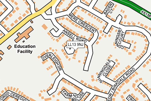 LL13 9NJ map - OS OpenMap – Local (Ordnance Survey)