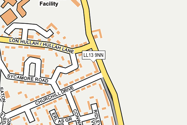 LL13 9NN map - OS OpenMap – Local (Ordnance Survey)