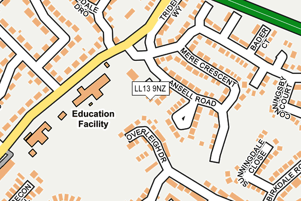 LL13 9NZ map - OS OpenMap – Local (Ordnance Survey)