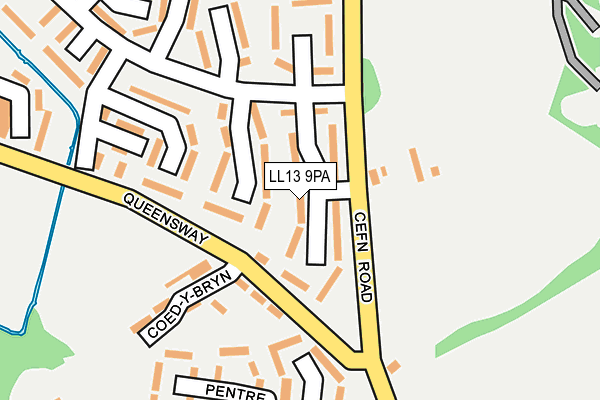 LL13 9PA map - OS OpenMap – Local (Ordnance Survey)