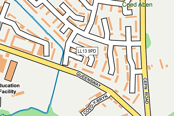 LL13 9PD map - OS OpenMap – Local (Ordnance Survey)