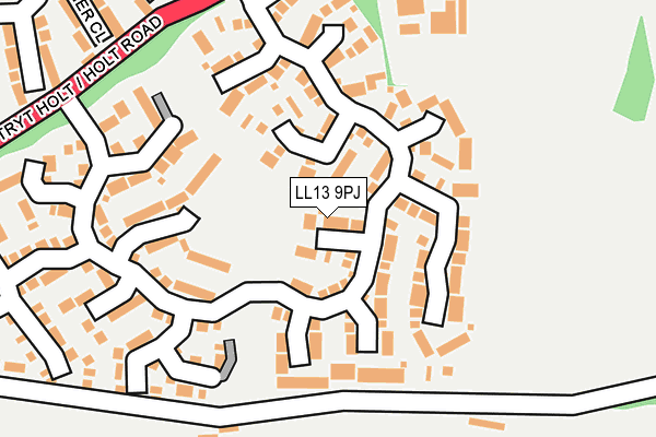 LL13 9PJ map - OS OpenMap – Local (Ordnance Survey)