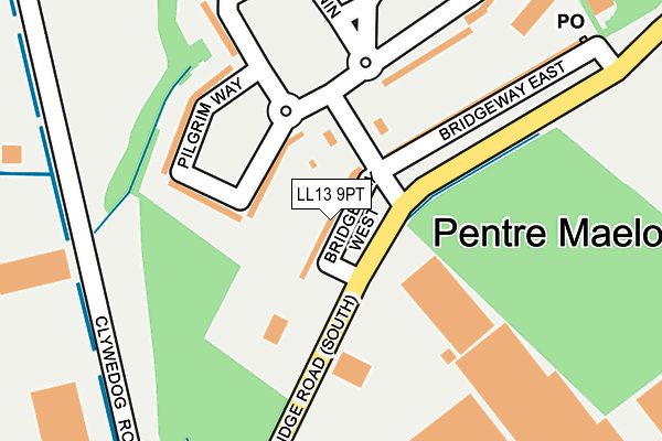 LL13 9PT map - OS OpenMap – Local (Ordnance Survey)