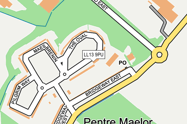 LL13 9PU map - OS OpenMap – Local (Ordnance Survey)