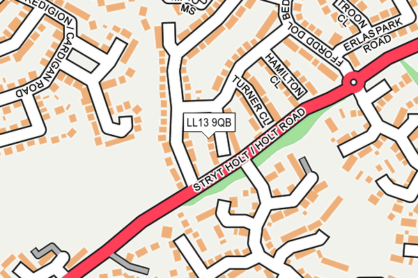LL13 9QB map - OS OpenMap – Local (Ordnance Survey)